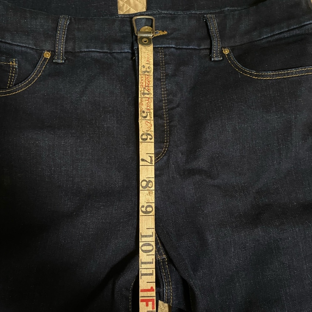 Chico’s Girlfriend Slim Leg Jeans - Dark Blue Stretch Waist 8S/ Chicos 1S - Picture 4 of 5